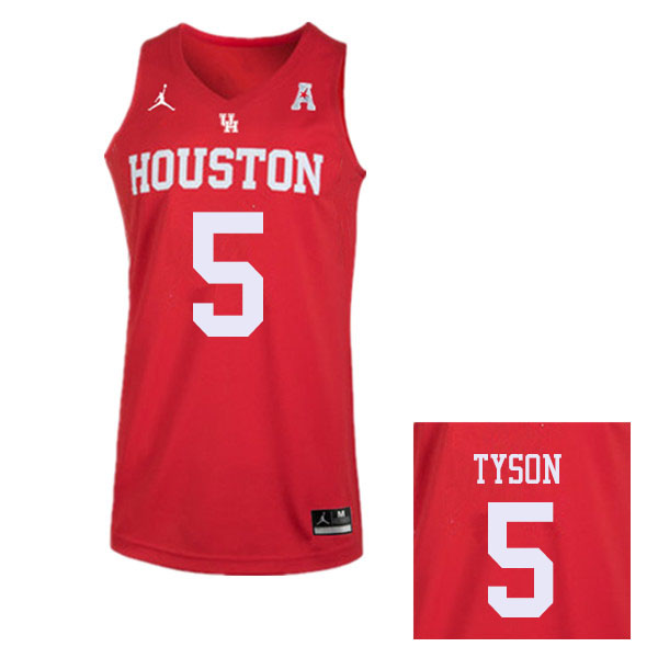 Jordan Brand Men #5 Cameron Tyson Houston Cougars College Basketball Jerseys Sale-Red - Click Image to Close